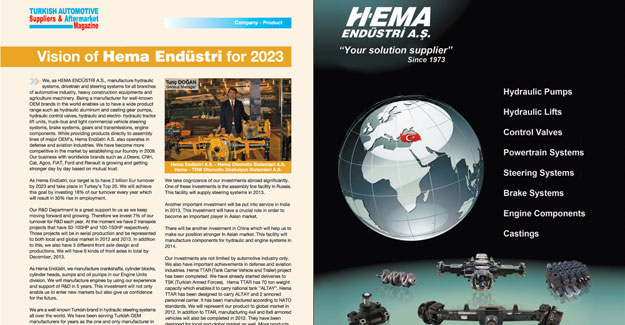 Hema Endüstri 2023 Vizyonu