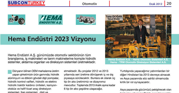 Hema Endüstri 2023 Vizyonu